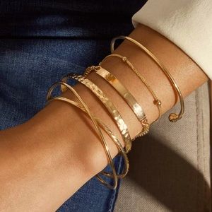 New set of 6 bracelets bangle adjustable
